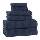 Mika Smart Twist Viscose Cotton Blend Solid Ribbed 6 Piece Towel Set